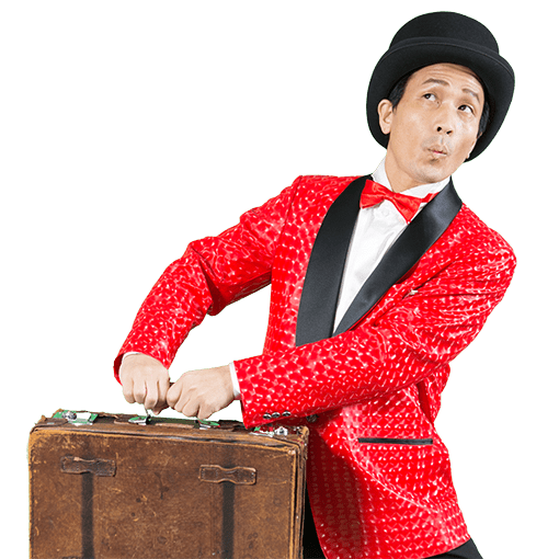 鞄を持ちパントマイムをするキビートのアイコン